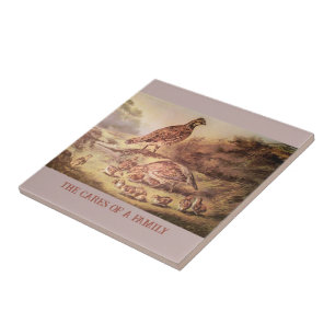 De Cerâmica Azulejo Quail Family