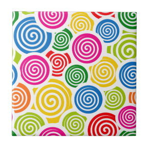 De Cerâmica Azulejo Rainbow Spirals