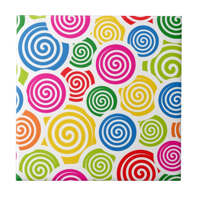 De Cerâmica Azulejo Rainbow Spirals (Frente)