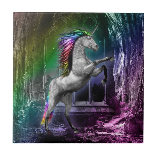 De Cerâmica Azulejo Rainbow Unicorn (Frente)