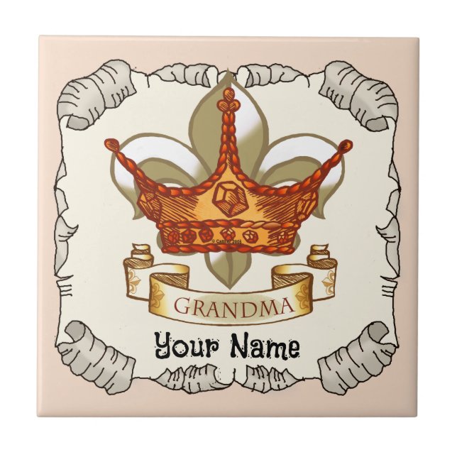 De Cerâmica Azulejo Rainha Crown Avó (Frente)