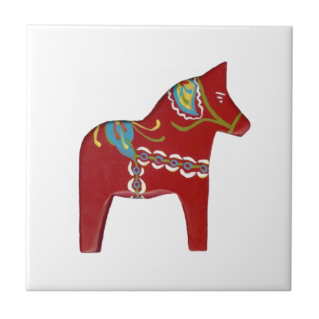 De Cerâmica Azulejo Red Dala Horse (Frente)