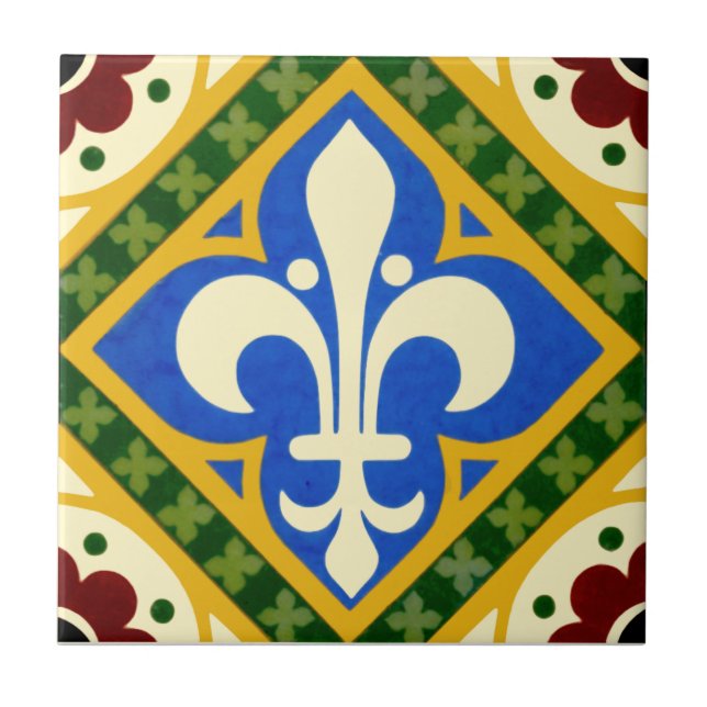 De Cerâmica Azulejo Repro Pugin Gothic Minton c 1865 (Frente)