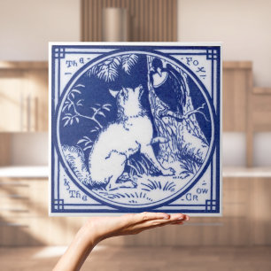 De Cerâmica Azulejo Repro Victorian Minton com Lobo