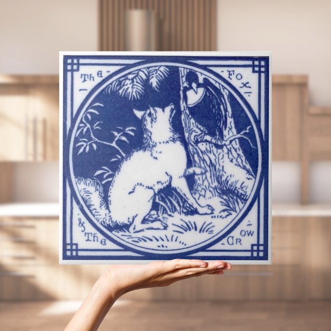 De Cerâmica Azulejo Repro Victorian Minton com Lobo (Repro Victorian Minton Tile with Wolf
)