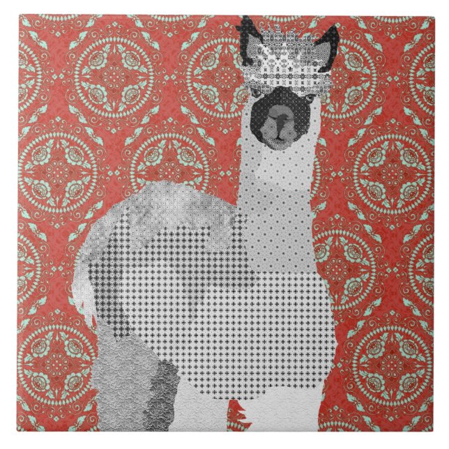 De Cerâmica Azulejo retro da arte da alpaca (Frente)