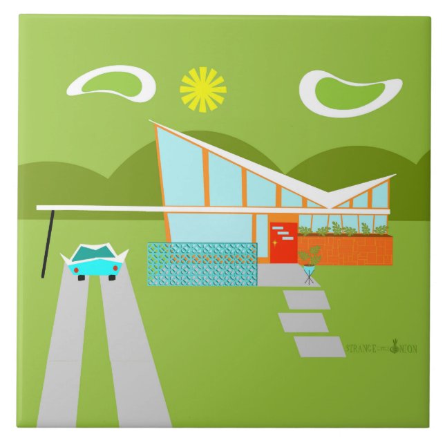 De Cerâmica Azulejo retro da casa do Palm Springs (Frente)