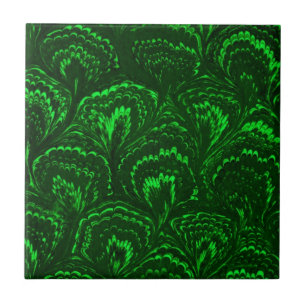 De Cerâmica Azulejo retro do verde esmeralda dos redemoinhos