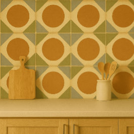 De Cerâmica Azulejo Retro Sunburst – Design Geométrico Quente