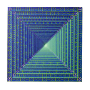 De Cerâmica Azulejo reverso azul da pirâmide