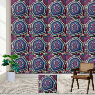 De Cerâmica Azulejo Rich Purple e Teal Geode Agate