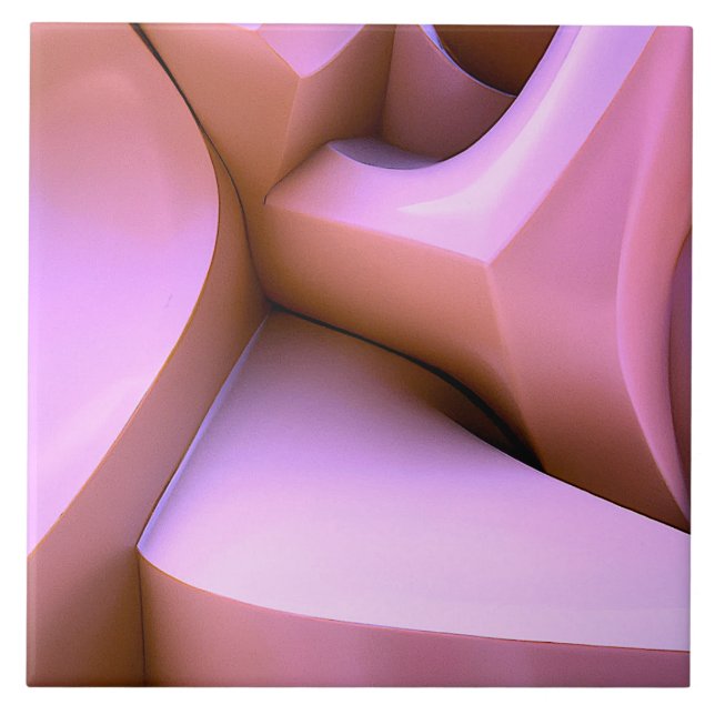 De Cerâmica azulejo rosa abstrato 3d (Frente)