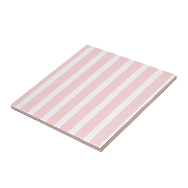 De Cerâmica Azulejo Rosa e Branco Listrado (Lateral)