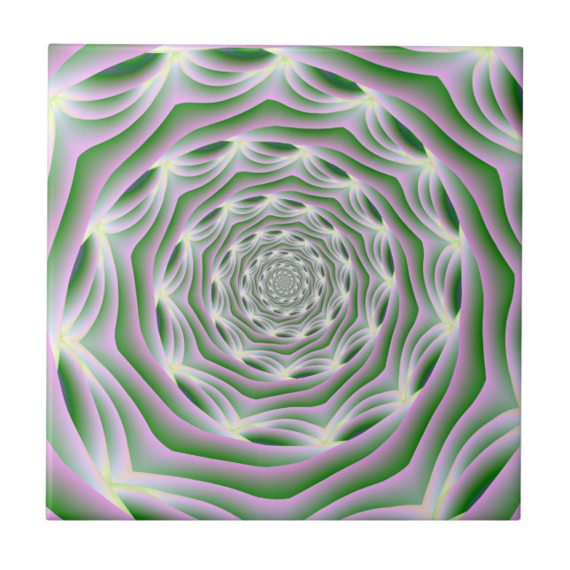 De Cerâmica Azulejo rosa e vórtice verde (Frente)