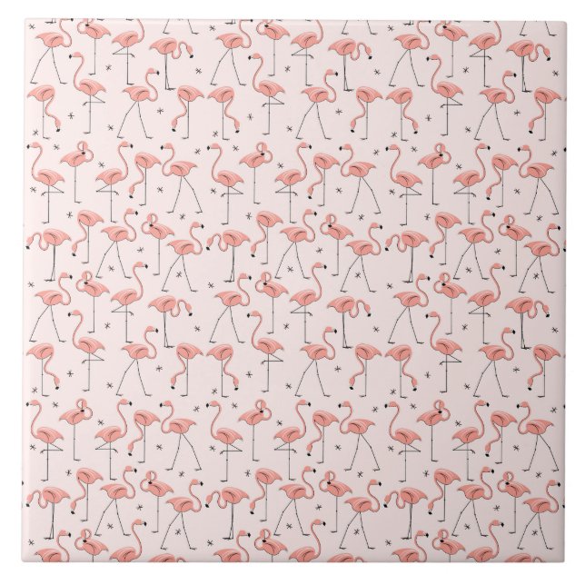 De Cerâmica Azulejo Rosa Flamingos (Frente)