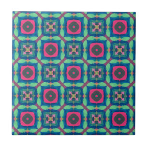 De Cerâmica Azulejo rosa, verde e azul