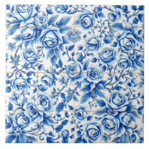 De Cerâmica azulejo rosas em profusão