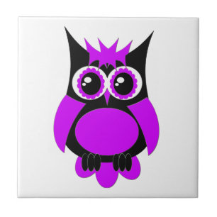 De Cerâmica Azulejo Roxo Punk Owl