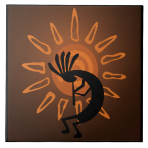 De Cerâmica Azulejo Russo do Sudoeste Kokopelli Sun