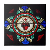 Azulejo sagrado do coração (vitral)