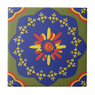 De Cerâmica Azulejo siciliano do ponto da flor