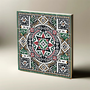 De Cerâmica Azulejo Simétrico Inspirado Palestiniano