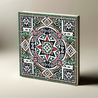 De Cerâmica Azulejo Simétrico Inspirado Palestiniano