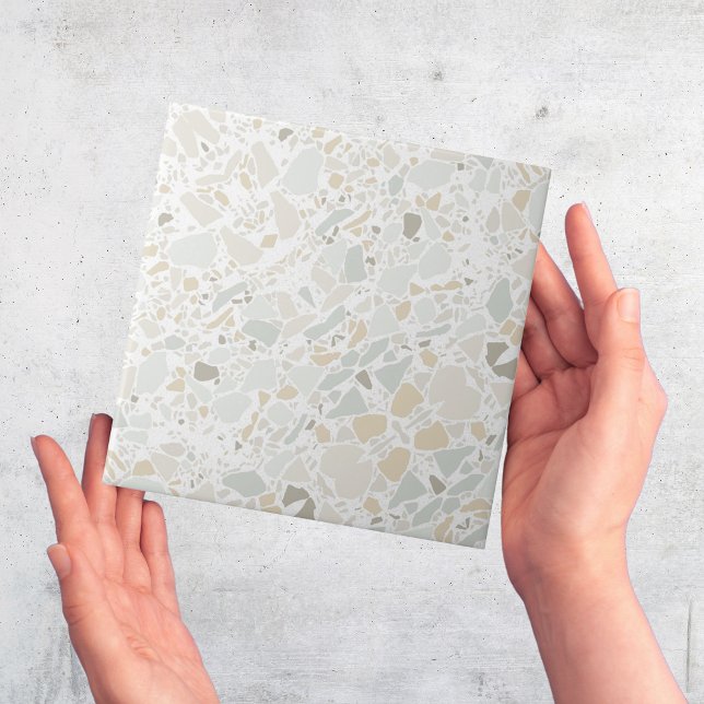 De Cerâmica Azulejo Simples White Terrazzo Modern (modern terrazzo tiles in grey simple and elegant)