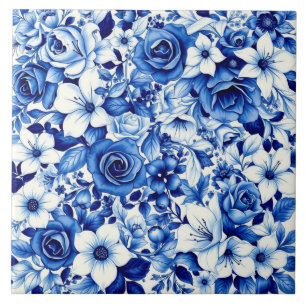 De Cerâmica azulejo sinfonia rosa azul