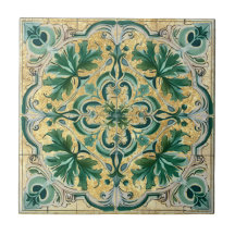 Azulejo Talavera Azulejo Dourado Verde