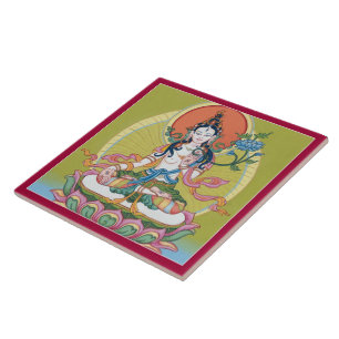 De Cerâmica AZULEJO - Tara branco - Buddha da longevidade
