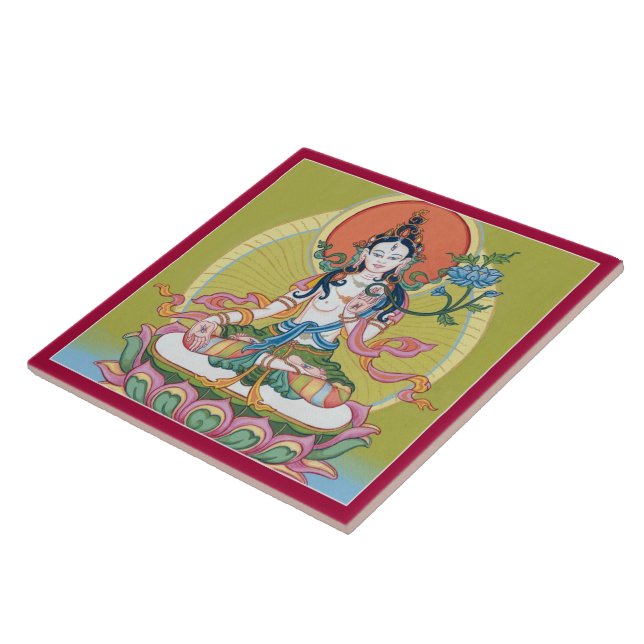 De Cerâmica AZULEJO - Tara branco - Buddha da longevidade (Lateral)