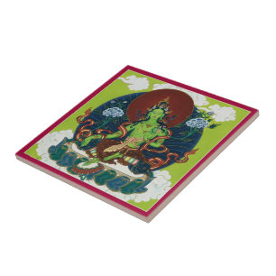 De Cerâmica AZULEJO - Tara verde, Buddha fêmea o mais famoso