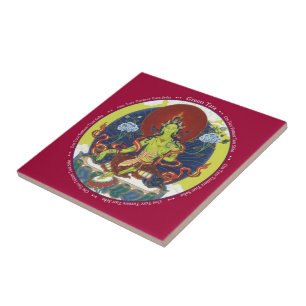 De Cerâmica Azulejo - Tara verde com sua mantra