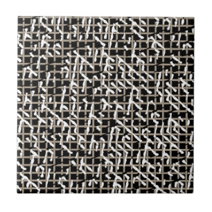 De Cerâmica Azulejo Textured branco e bege preto