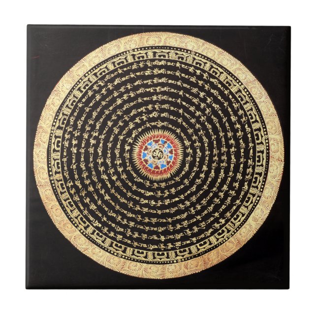 De Cerâmica Azulejo tibetano da mandala (Frente)