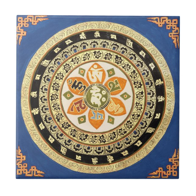 De Cerâmica Azulejo tibetano da mandala (Frente)