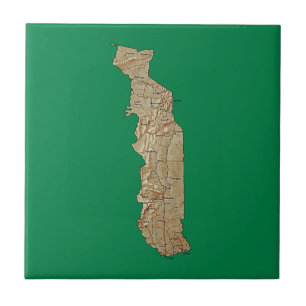 De Cerâmica Azulejo Togo Map