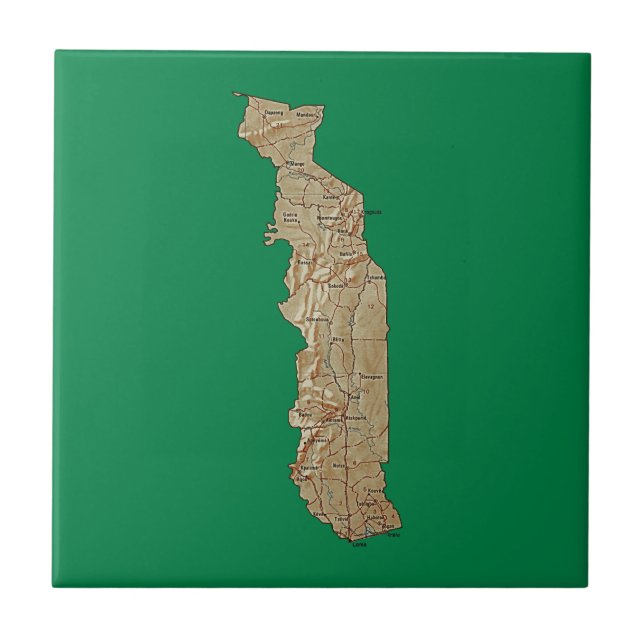 De Cerâmica Azulejo Togo Map (Frente)
