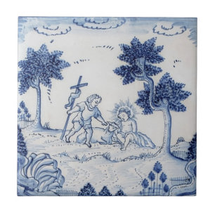 De Cerâmica Azulejo tradicional com cena bíblica-34