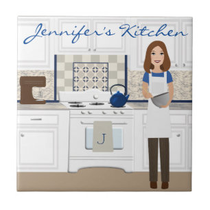 De Cerâmica Azulejo triguenho personalizado do cozinheiro da