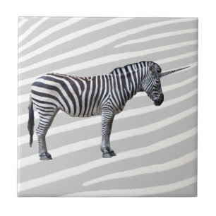 De Cerâmica Azulejo triste do unicórnio da zebra