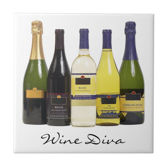 De Cerâmica Azulejo Trivet da diva do vinho (Frente)