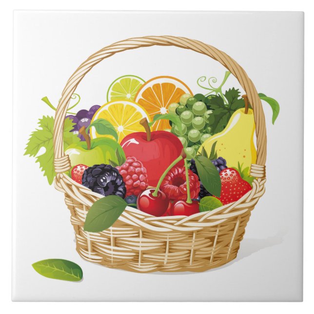 De Cerâmica Azulejo Trivet-Fruta (Frente)