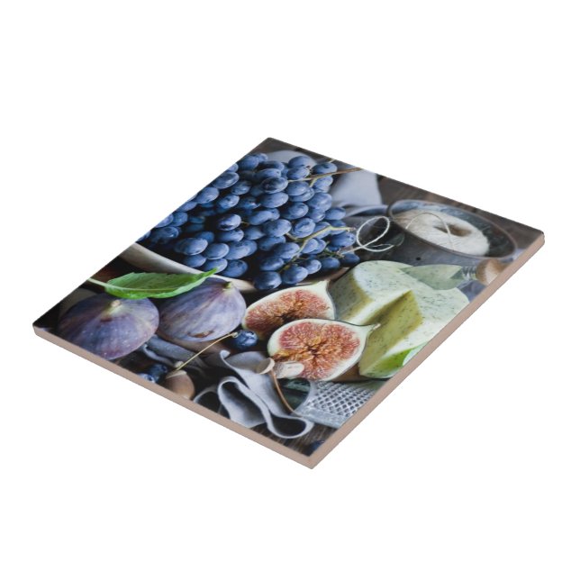 De Cerâmica Azulejo Trivet-Fruta e queijo (Lateral)