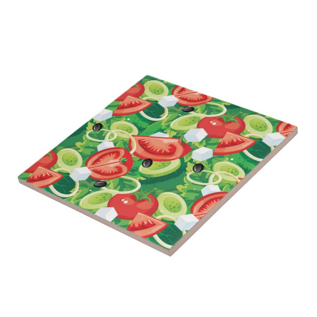 De Cerâmica Azulejo Trivet-Vegetais (Lateral)