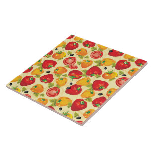 De Cerâmica Azulejo Trivet-Vegetais