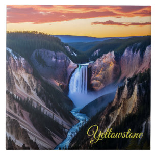 De Cerâmica Azulejo Trivet-Yellowstone Calls