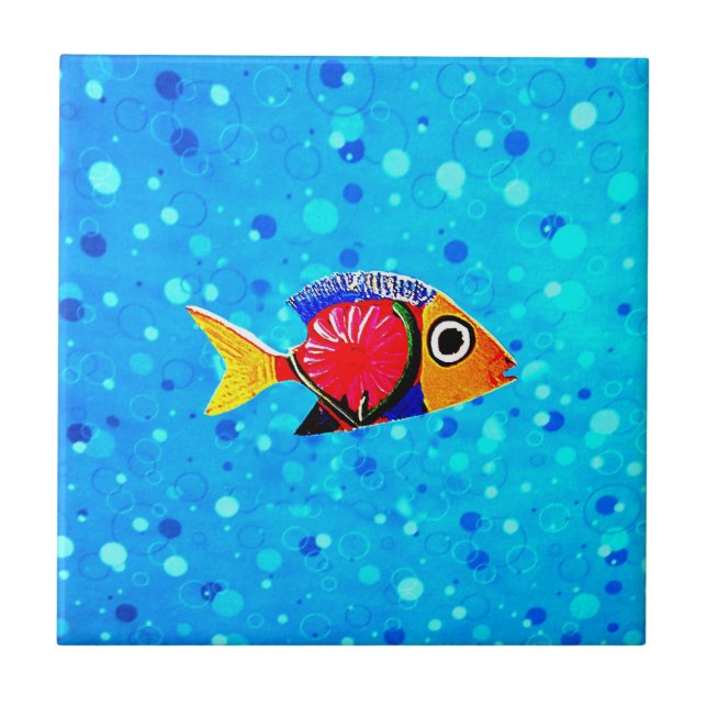 De Cerâmica Azulejo tropical dos peixes (Frente)