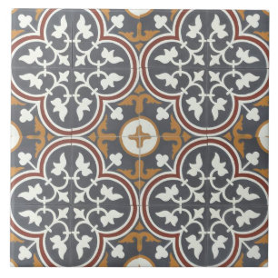 De Cerâmica Azulejo - Tulipas Brancas Art Nouveau